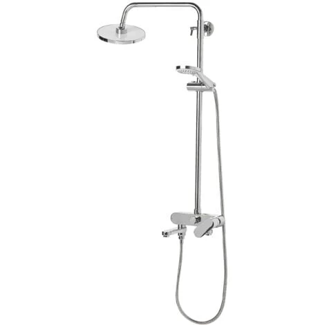 Modern Mixer Shower Set With Rain Function Brass Gloss Finish Silver Gurara 7 Modern Mixer Shower Set With Rain Function Brass Gloss Finish Silver Gurara - Image 5