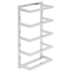 Modern Hanging Towel Rack Wall Mounted Storage Chromed Steel Silver Cintra