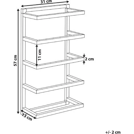Modern Hanging Towel Rack Wall Mounted Storage Chromed Steel Silver Cintra 5 Modern Hanging Towel Rack Wall Mounted Storage Chromed Steel Silver Cintra - Image 3