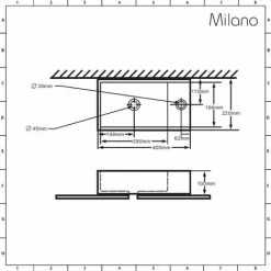 Milano Nero - Black Ceramic Modern Wall Hung Bathroom Basin Sink With One Tap Hole - 400mm X 220mm -Comfort Bathroom Store 27575198 3