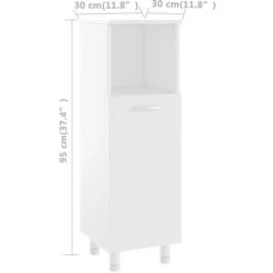 Bathroom Cabinet White 30x30x95 Cm Engineered Wood VidaXL -Comfort Bathroom Store 27602045 3