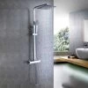 AICA Thermostatic Exposed Shower Mixer Bathroom Twin Head Large Square Bar Set Chrome 1 AICA Thermostatic Exposed Shower Mixer Bathroom Twin Head Large Square Bar Set Chrome -Comfort Bathroom Store 27729057 1