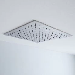 Milano Arvo - Chrome Modern 400mm Square Ceiling Mounted Recessed Shower Head -Comfort Bathroom Store 27964961 3