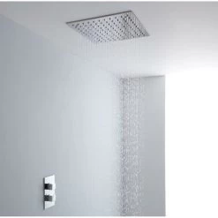 Milano Arvo - Chrome Modern 400mm Square Ceiling Mounted Recessed Shower Head -Comfort Bathroom Store 27964961 4