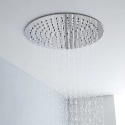 Milano Arvo - Chrome Modern 400mm Round Ceiling Mounted Recessed Shower Head -Comfort Bathroom Store 27965030 3