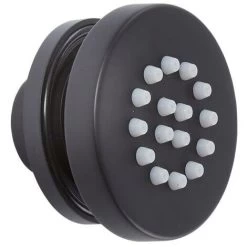 Milano Nero - Modern Front Fix Black Bathroom Shower Round Body Jet