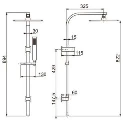 Black Brass Mixer Shower Column - Sirius -Comfort Bathroom Store 28355265 3