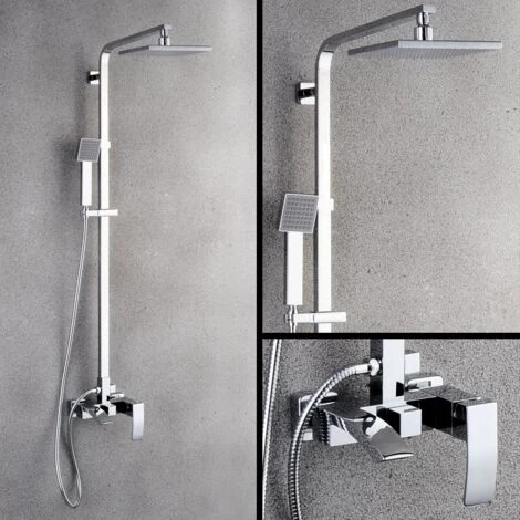 Chrome Wall Shower Column With Spout - Deneb 5 Chrome Wall Shower Column With Spout - Deneb - Image 3