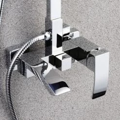 Chrome Wall Shower Column With Spout - Deneb 11 Chrome Wall Shower Column With Spout - Deneb -Comfort Bathroom Store 28355321 5