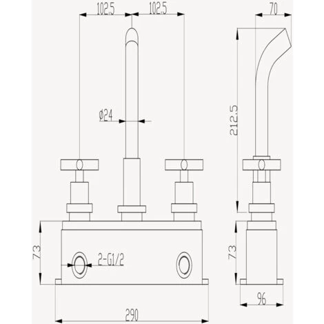 Robinet Lavabo Mural Style Rétro En Bronze 5 Robinet Lavabo Mural Style Rétro En Bronze - Image 3