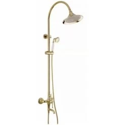 Antique Gold Style Curved Spout & Shower Column