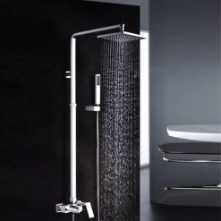 Shower Column & Square Shape Chrome Finish