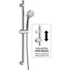 Chrome Stainless Steel Adjustable Shower Riser Rail Kit + Shower Head + Hose -Comfort Bathroom Store 28373967 1