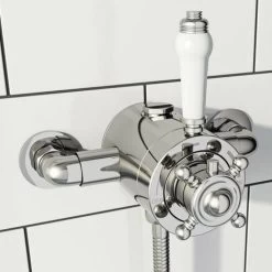 Thermostatic Traditional Exposed Shower Mixer Valve - 135mm To 160mm Centres -Comfort Bathroom Store 28374552 2