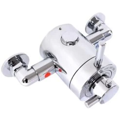 Exposed Modern Concentric Thermostatic Shower Mixer Valve Chrome - 1 Outlet -Comfort Bathroom Store 28374739 3