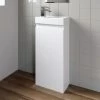 Gloss White Floor Standing 400mm Slim Vanity Unit Basin Sink Cloakroom Bathroom -Comfort Bathroom Store 28381755 1