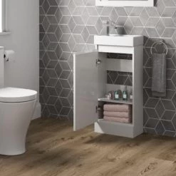 Gloss White Floor Standing 400mm Slim Vanity Unit Basin Sink Cloakroom Bathroom 10 Gloss White Floor Standing 400mm Slim Vanity Unit Basin Sink Cloakroom Bathroom -Comfort Bathroom Store 28381755 4
