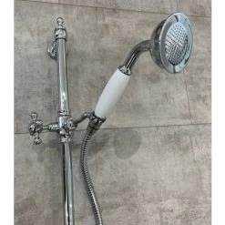 Large Traditional Victorian Shower Head Handset Bath Mixer Ceramic Handle Chrome -Comfort Bathroom Store 28416164 4
