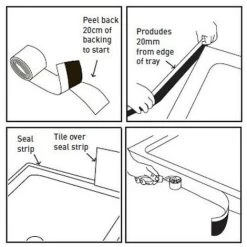 Shower Tray Bath Basin Flexible Waterproof Seal Strip Upstand Sealant - 2.8m -Comfort Bathroom Store 28669389 3