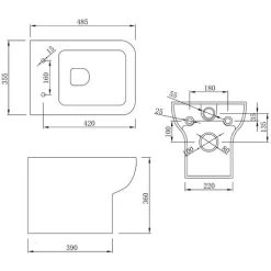 Wall Hung Toilet Pan Soft Close Seat White Gloss Ceramic Bathroom -Comfort Bathroom Store 29110720 2