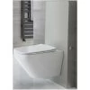 Milano Arca - Modern 483mm Bathroom Toilet WC Unit With Wall Hung Rimless Pan&44 Cistern And Soft Close Seat - White WC Unit