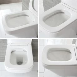 Milano Arca - Modern 483mm Bathroom Toilet WC Unit With Wall Hung Rimless Pan&44 Cistern And Soft Close Seat - White WC Unit -Comfort Bathroom Store 29348363 3
