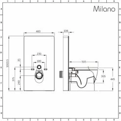 Milano Arca - Modern 483mm Bathroom Toilet WC Unit With Wall Hung Rimless Pan&44 Cistern And Soft Close Seat - White WC Unit -Comfort Bathroom Store 29348363 5