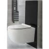 Milano Arca - Modern 483mm Bathroom Toilet WC Unit With White Wall Hung Rimless Pan&44 Cistern And Soft Close Seat - Black WC Unit
