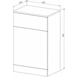 Orbit Verona Back To Wall WC Unit 600mm Wide - Gloss Anthracite -Comfort Bathroom Store 29369940 2