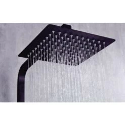 Matt Black Thermostatic Mixer Shower Set Square Black Twin Head Exposed Valve -Comfort Bathroom Store 29648436 3