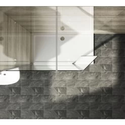 Elegant 300x1850x6mm Deflector/ Return Panel Glass Shower Screen 180 Degress Swivel -Comfort Bathroom Store 29678469 4