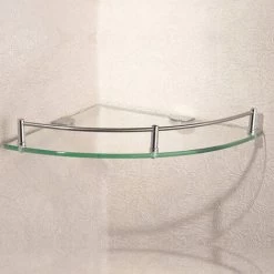 Livingandhome Corner Glass Shower Storage Shampoo Holder, 20x20CM -Comfort Bathroom Store 29783768 3