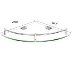 Livingandhome Corner Glass Shower Storage Shampoo Holder, 20x20CM -Comfort Bathroom Store 29783768 5
