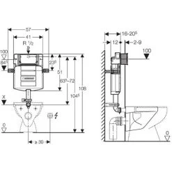 GEBERIT Sigma UP320 Concealed In Wall Toilet Cistern 12cm Black Dual Flush Plate -Comfort Bathroom Store 29785939 4