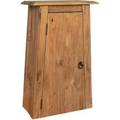 Bathroom Wall Cabinet Solid Recycled Pinewood 42x23x70 Cm