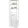 3-Tier Storage Rack Over Toilet Silver 53x28x169 Cm