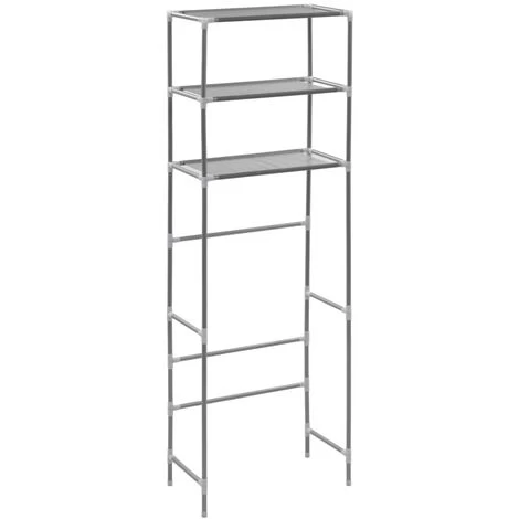 3-Tier Storage Rack Over Toilet Silver 53x28x169 Cm 4 3-Tier Storage Rack Over Toilet Silver 53x28x169 Cm - Image 2