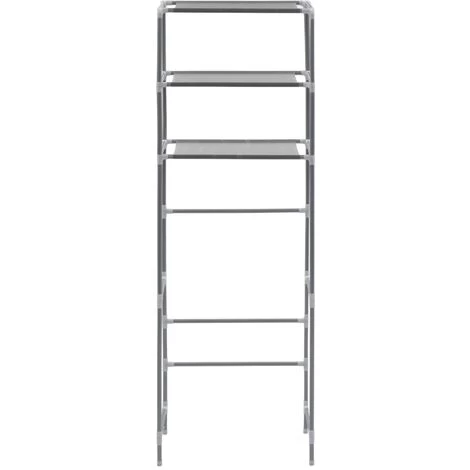 3-Tier Storage Rack Over Toilet Silver 53x28x169 Cm 5 3-Tier Storage Rack Over Toilet Silver 53x28x169 Cm - Image 3