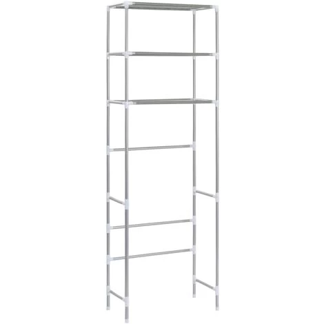 3-Tier Storage Rack Over Toilet Silver 53x28x169 Cm 6 3-Tier Storage Rack Over Toilet Silver 53x28x169 Cm - Image 4