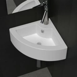 Wash Basin With Overflow 45x32x12.5 Cm White