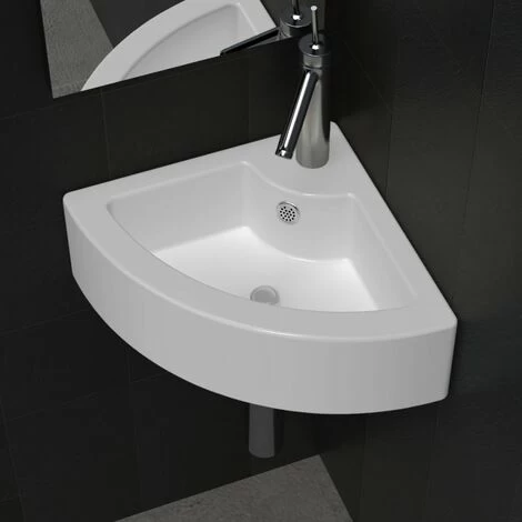 Wash Basin With Overflow 45x32x12.5 Cm White 3 Wash Basin With Overflow 45x32x12.5 Cm White
