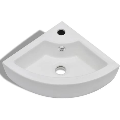 Wash Basin With Overflow 45x32x12.5 Cm White 5 Wash Basin With Overflow 45x32x12.5 Cm White - Image 3