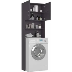 Washing Machine Cabinet Grey 64x25.5x190 Cm Chipboard -Comfort Bathroom Store 29796924 4
