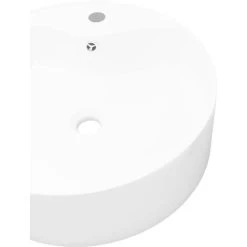 Ceramic Bathroom Sink Basin Faucet/Overflow Hole White Round -Comfort Bathroom Store 29798166 4