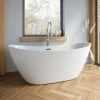 1700mm Modern Freestanding Bath Double Ended Overflow Waste White Acrylic Luxury -Comfort Bathroom Store 29992145 1