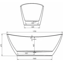 1700mm Modern Freestanding Bath Double Ended Overflow Waste White Acrylic Luxury -Comfort Bathroom Store 29992145 3