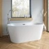 1500 Modern Freestanding Bath Double Ended Overflow Waste White Acrylic Luxury -Comfort Bathroom Store 29992148 1