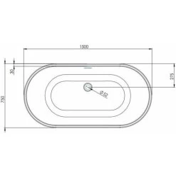1500 Modern Freestanding Bath Double Ended Overflow Waste White Acrylic Luxury 9 1500 Modern Freestanding Bath Double Ended Overflow Waste White Acrylic Luxury -Comfort Bathroom Store 29992148 4
