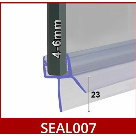 Shower Seal For Screens, Doors Or Panels | Fits 4, 5 Or 6mm Glass | Seals 18-23mm Gaps | SEAL007 (80cm) 4 Shower Seal For Screens, Doors Or Panels | Fits 4, 5 Or 6mm Glass | Seals 18-23mm Gaps | SEAL007 (80cm) - Image 2