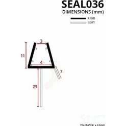Shower Seal For Screens, Doors Or Panels | Fits 3 Or 4mm Glass | Seals 18-23mm Gaps | SEAL036 (80cm) -Comfort Bathroom Store 30151129 3